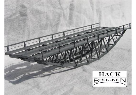 HACK 43150 Z Fischbauchbrücke 18 cm 2-gleisig BZ18-2 Fertigmodell aus Weissblech