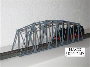 HACK 13150 HO Bogenbrücke 30 cm grau, B30 Fertigmodell aus Weissblech