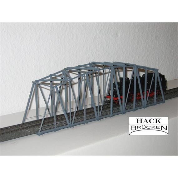 HACK 13150 HO Bogenbrücke 30 cm grau, B30 Fertigmodell aus Weissblech