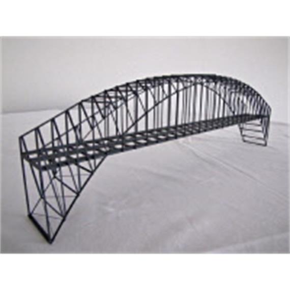 HACK 23150 N Bogenbrücke 50 cm 2gleisig grau BN50-2, Fertigmodell aus Weissblech