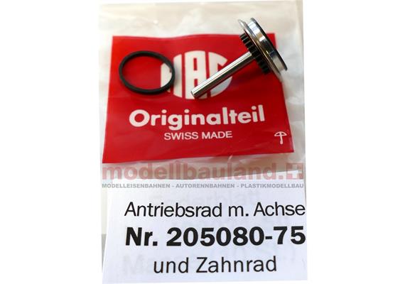HAG 205080-75 Antriebsrad mit Achse und Zahnrad mit Haftreifen, Ae 6/6, DC 2L- H0 (1:87) | Bild 3