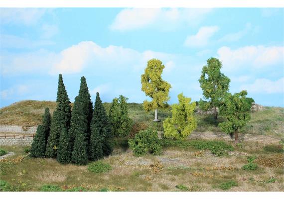 HEKI 1964 16 Bäume, Tannen, Büsche, 5 - 11 cm