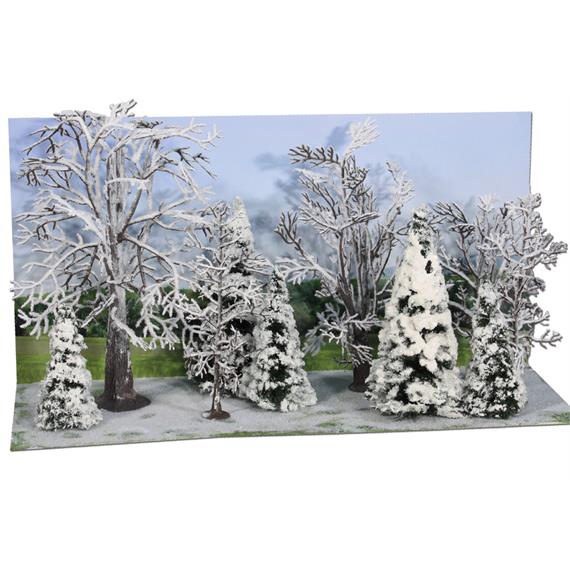 Heki 2101 Winterwald, 10 Bäume und Tannen, 7 - 14 cm