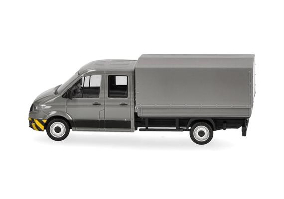 Herpa 098328 MAN TGE Doppelkabine mit Pritsche, grau/gelb - H0 (1:87) | Bild 4