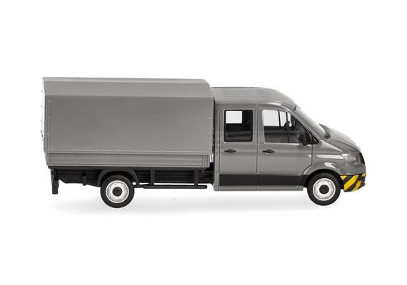 Herpa 098328 MAN TGE Doppelkabine mit Pritsche, grau/gelb - H0 (1:87) | Bild 3