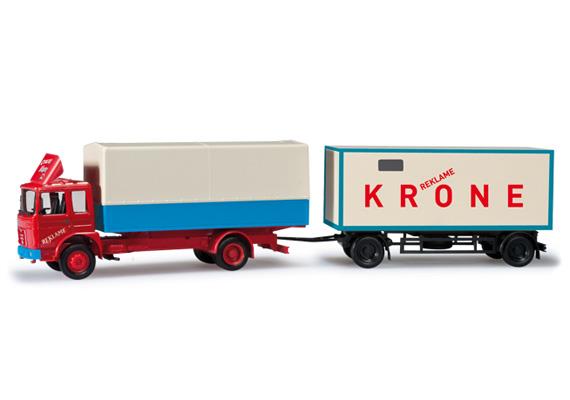 Herpa 303224 MAN F 8 Planen-LKW mit Koffer-Hänger "Circus Krone" - H0 (1:87)