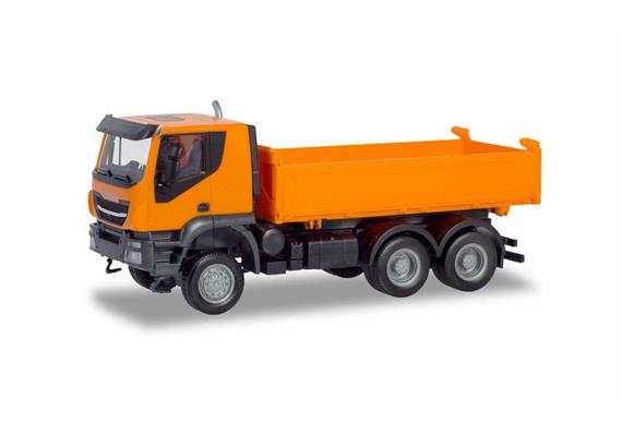 Herpa 309998 IVECO TRAKKER 6X6 BAUKIPPER-LKW, ORANGE - H0 (1:87)
