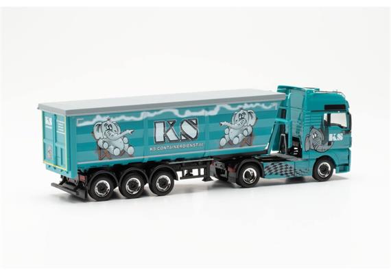 Herpa 316538 MAN TGX XXL Euro 6C Stahlrundmulden-Sattelzug "KS Containerdienst"- H0 (1:87) | Bild 2
