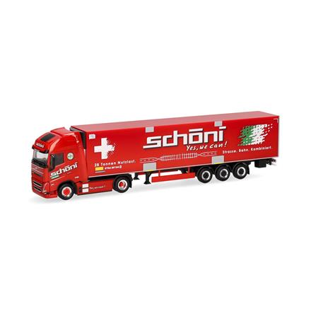 Herpa 319706 Volvo FH GL XL 2020 Electric Kühlkoffer-Sattelzug "Schöni" - H0 (1:87)
