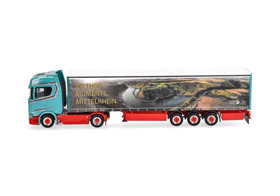 Herpa 321280 Scania CS 20 Hochdach Gardinenplanen-Sattelzug "Heuser/Faszination Loreley" | Bild 4