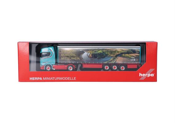 Herpa 321280 Scania CS 20 Hochdach Gardinenplanen-Sattelzug "Heuser/Faszination Loreley" | Bild 5
