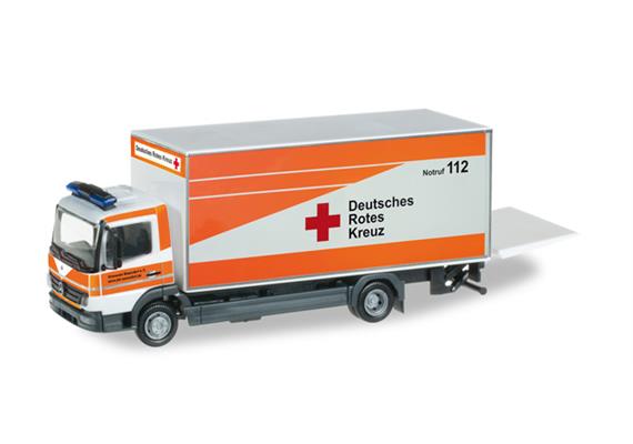 Herpa 91558 Mercedes-Benz Atego Koffer-LKW mit Ladebordwand "DRK Ortsverband Warendorf" HO