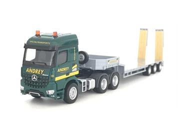Herpa 927697 Mercedes-Benz Arocs 6x4 Semitieflade-Sattelzug "Andrey"