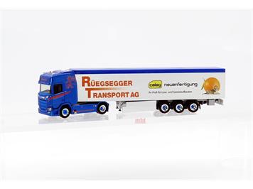 Herpa 952385 Scania CR Highline Schubboden-Sattelzug "Rüegsegger Transport AG" CH - H0