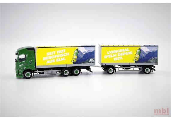 Herpa 957212 Volvo FH GL Planen-Hängerzug "Traveco/Elmer Citro" - H0 (1:87) | Bild 1