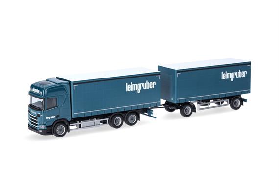 Herpa 958769 Scania CR20 HD Gardinenplanen-Hängerzug "Leimgruber", Schweiz - H0 (1:87) | Bild 1