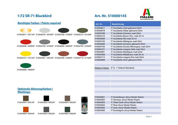 Italeri 0145 SR-71 Blackbird - Massstab 1:72 | Bild 3