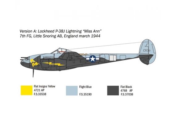 Italeri 1446 US P-38J Lightning - Massstab 1:72 | Bild 4