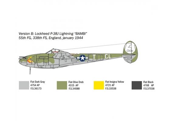 Italeri 1446 US P-38J Lightning - Massstab 1:72 | Bild 3