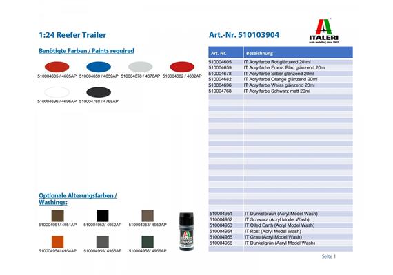 Italeri 3904 Reefer Trailer - Massstab 1:24 | Bild 3