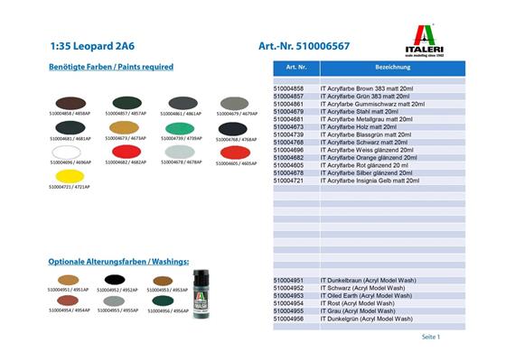 Italeri 6567 Leopard 2A6 - Massstab 1:35 | Bild 3
