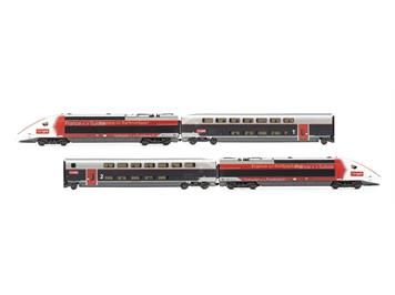 Jouef HJS2414S TGV Euroduplex Lyria 4teiliger Triebzug, DC 2L, digital DCC mit Sound - H0