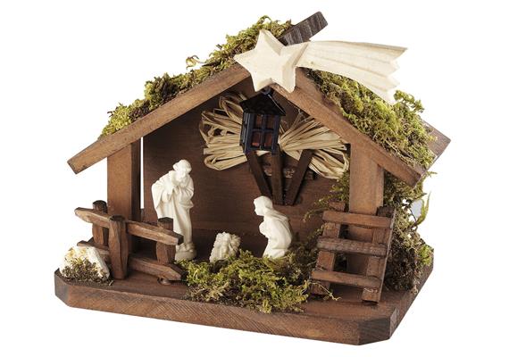 Kahlert 40602 Mini-Krippe, beleuchtet mit 3,5V Laterne, 13 x 9 x 10,5 cm