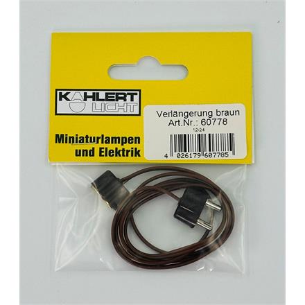 Kahlert 60778 Verlängerungskabel mit Stecker und Kuppelung braun, 60 cm