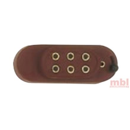 Kahlert 67731 Batteriekappe mit Schalter, 3 Steckplätze, braun