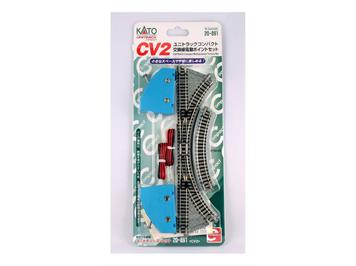 Kato 20-891 CV-2 Weichen Set, 2 Weichen li+re, 2 gebogene Gleise - N (1:160)