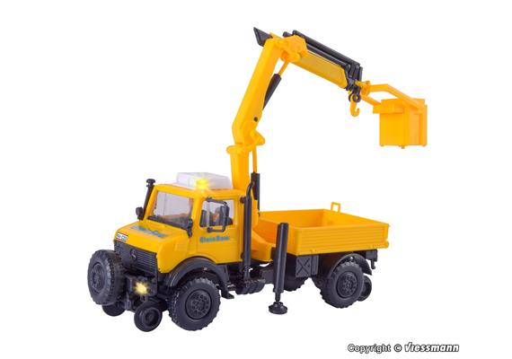 Kibri 14991 Zweiwege UNIMOG GleisBau mit Arbeitskran und Korb, H0 (1:87) | Bild 2