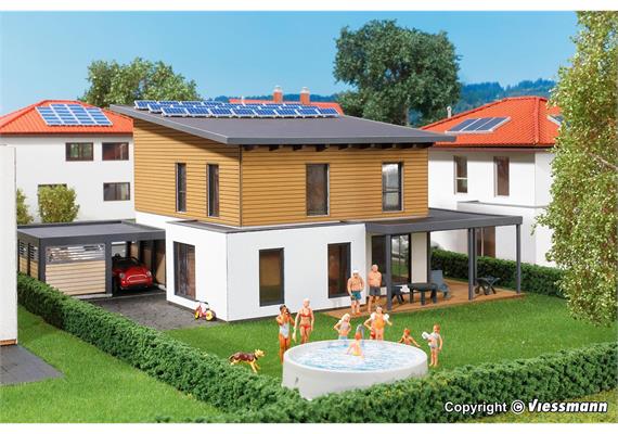 Kibri 38337 Kubushaus Saskia mit Carport - Polyplate Bausatz - H0 (1:87) | Bild 2