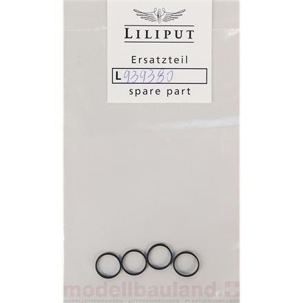 Liliput 939380 Haftreifen, 9,8 mm für KISS-Fahrzeuge, 4 Stück - H0 (1:87)