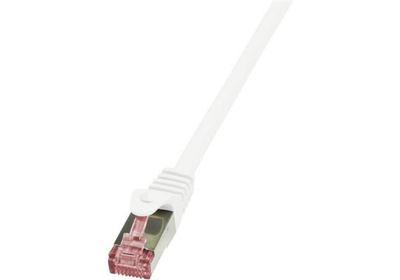 LogiLink CQ2051S RJ45 Netzwerkkabel, Patchkabel CAT 6 S/FTP 2.00 m Weiß, geschirmt