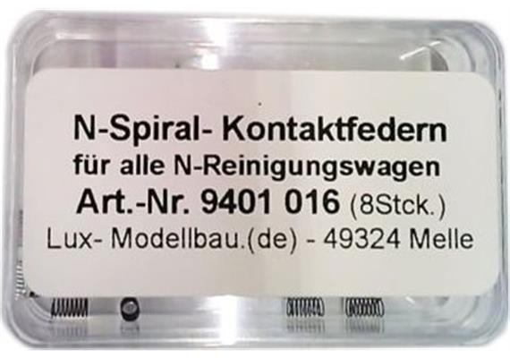 LUX 9401 016 Spiral-/Kontaktfedern für alle Spur N-Reinigungswagen, 8 Stück - N (1:160)