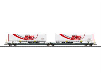 Märklin 47472 Doppel-Taschenwagen Sdggmrss mit Sattelaufliegern der Spedition Mars - H0