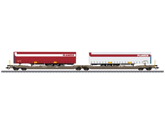 Märklin 47475 Hupac Doppel-Taschenwagen Sdggmrss T3000e, Spedition Planzer - H0 (1:87)