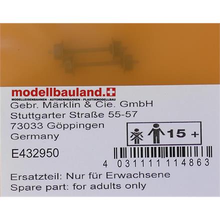 Märklin E432950 DC-Radsatz für Niederbordwagen, 2 Stück, H0 (1:87)