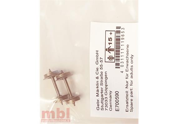 Märklin E700590 Radsatz Zapfenlager, Gleichstrom DC 2L, 2 Stück (ehem. Nr. 7589)