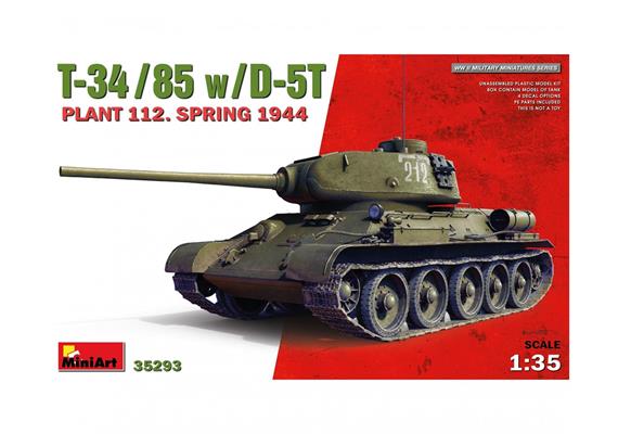 MiniArt 35293 T-34/85 w/D-5T Plant 112 Früh. 1944 - Massstab 1:35 | Bild 1