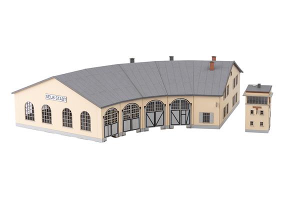 Minitrix 66341 Bausatz Ring-Lokschuppen "Selb" und Stellwerk "Selb-Stadt" - N (1:160) | Bild 1