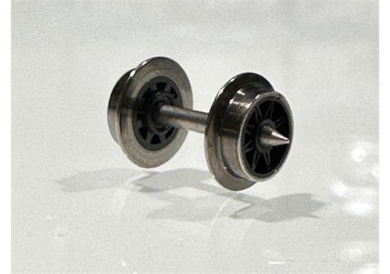 Minitrix 66695 Speichen-Radsatz Spitzlager D=6,2 mm, schwarze Speichen - N (1:160)