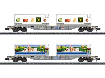 Minitrix 15488 SBB Containertragwagen-Set "Lebensmittel-Kühltransport" McDonald's und Aldi