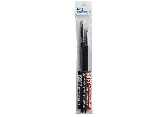 Mr. Hobby MB31 Mr.Weathering Brush Set Soft Small & Large | Bild 1