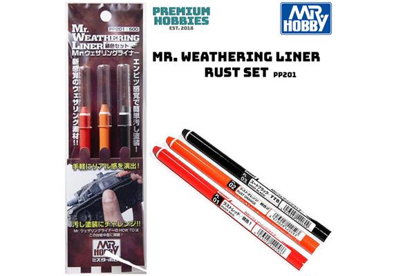 Mr. Hobby PP201 Mr. Weathering Liner "Rust Set" | Bild 2