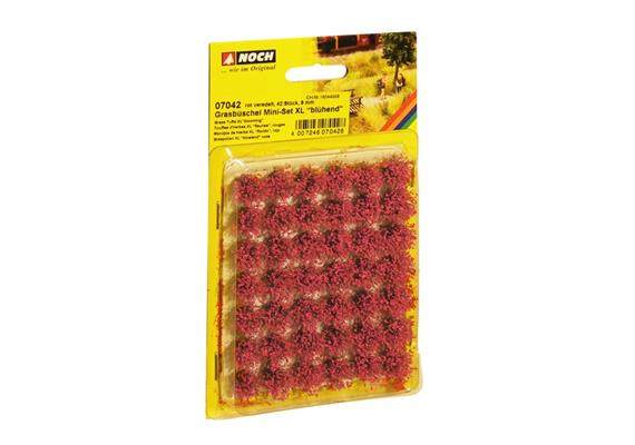 Noch 07042 Grasbüschel Mini-Set XL “blühend”, rot veredelt, 42 Stück | Bild 1