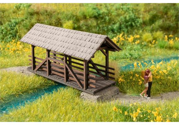 Noch 14372 Laser-Cut Überdachte Fussgänger-Brücke - H0 (1:87) | Bild 1