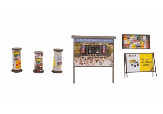 Noch 14669 Laser-Cut Litfaßsäulen & Werbewände - N (1:160) | Bild 1