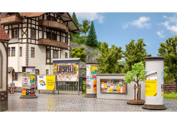 Noch 14669 Laser-Cut Litfaßsäulen & Werbewände - N (1:160) | Bild 2