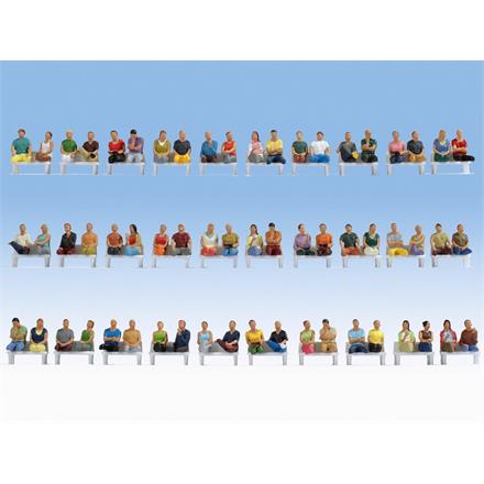 Noch 16072 Mega-Spar-Set sitzende Figuren ohne Beine und Bänke (60 Stk.) - H0 (1:87)